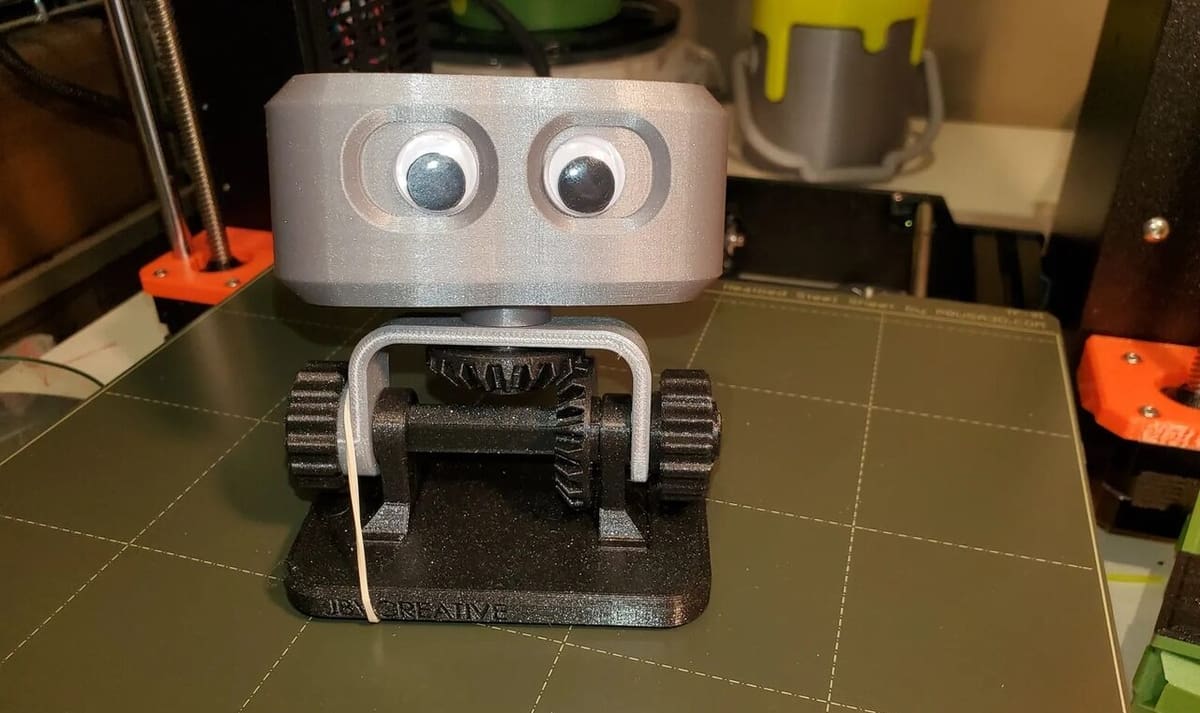 The gear in the robot's head changes the direction