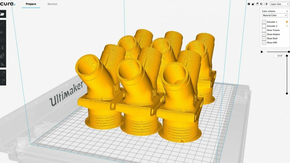 3D Printing Exhaust Prototypes using Cura