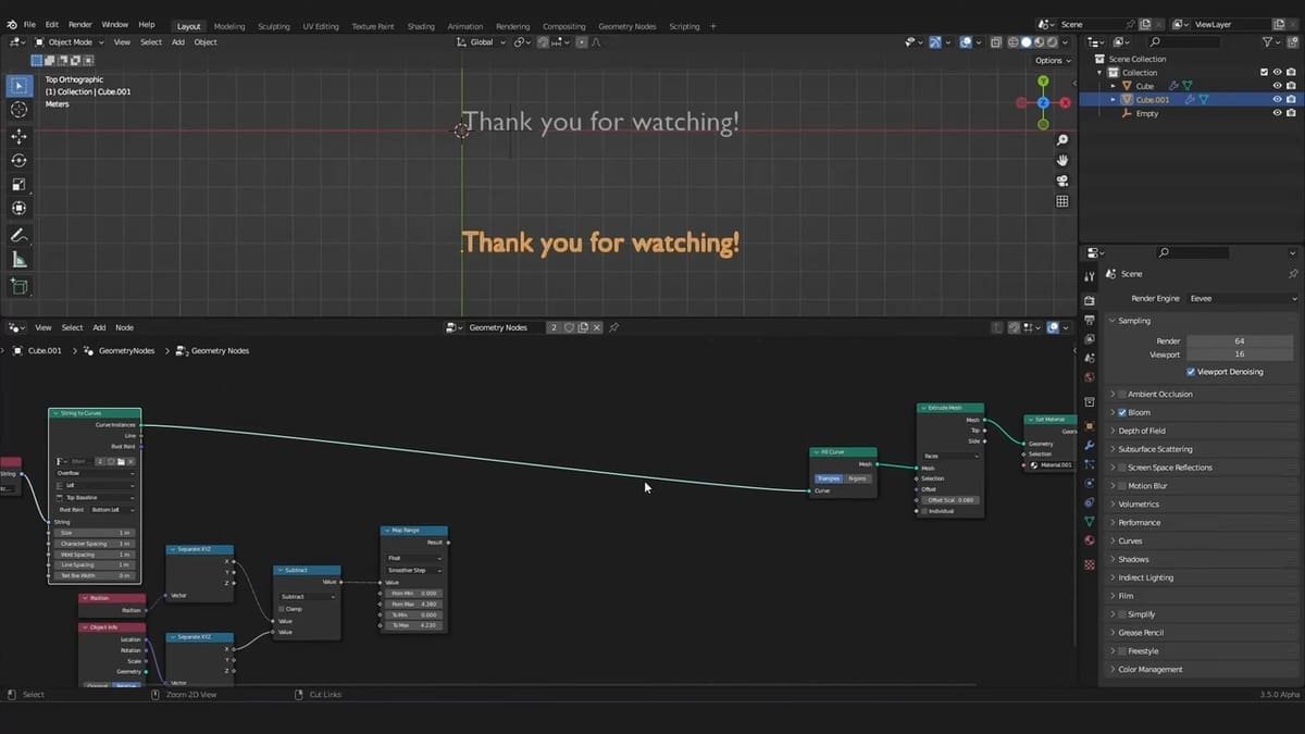A variety of effects can be achieved with Geometry Node manipulations
