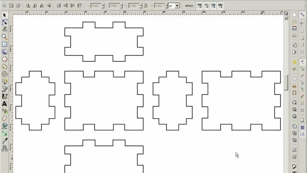 Laser cut files can be prepared as batches on Inkscape