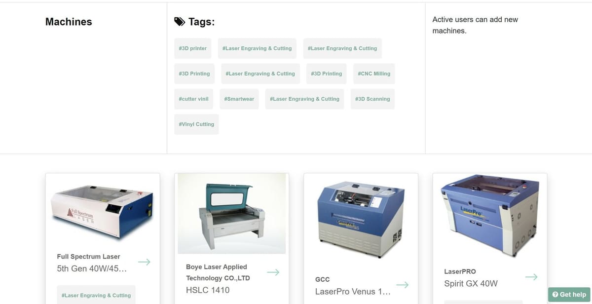 Find a laser cutter near you using Fablabs' search engine