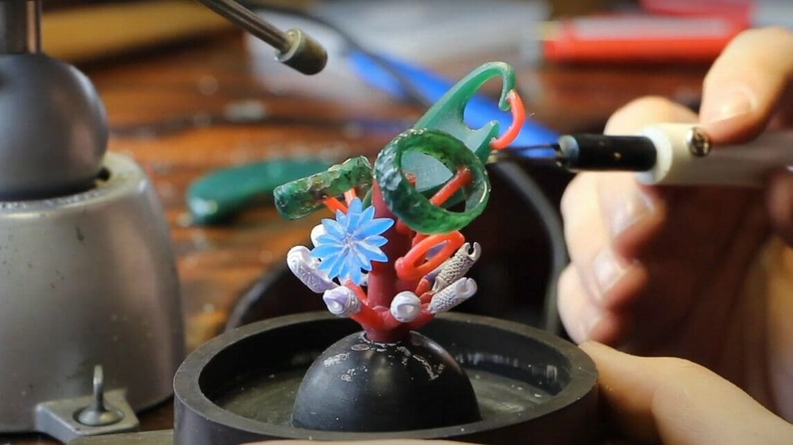 Sprue wax creates the tunnel system that the molten metal will travel through