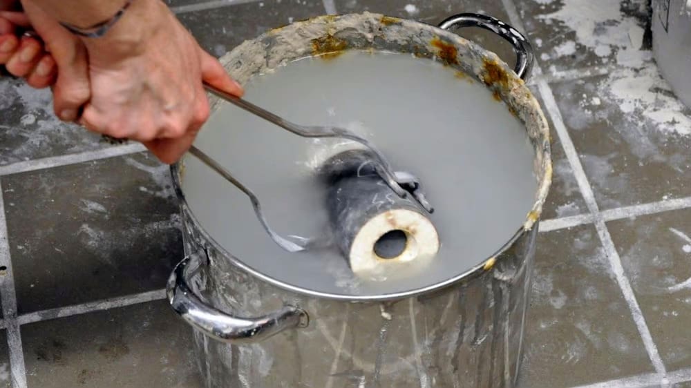 Cooling the mold in water is called “quenching”