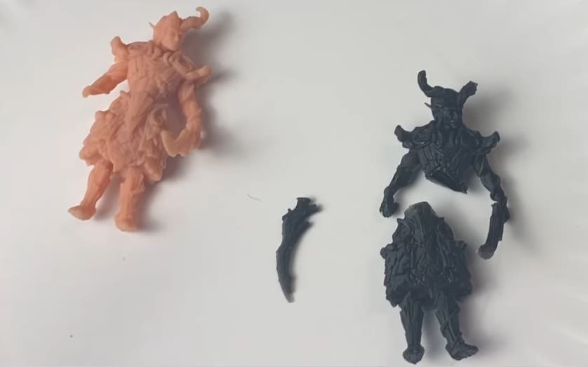 Anycubic's ABS-Like Resin (left) survives a fall