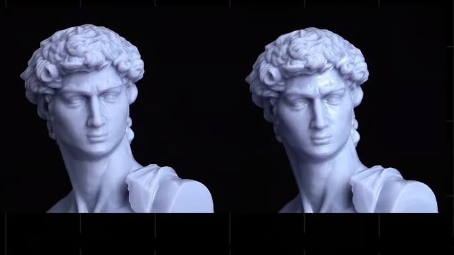 Water-washable David with (right) and without (left) alcohol