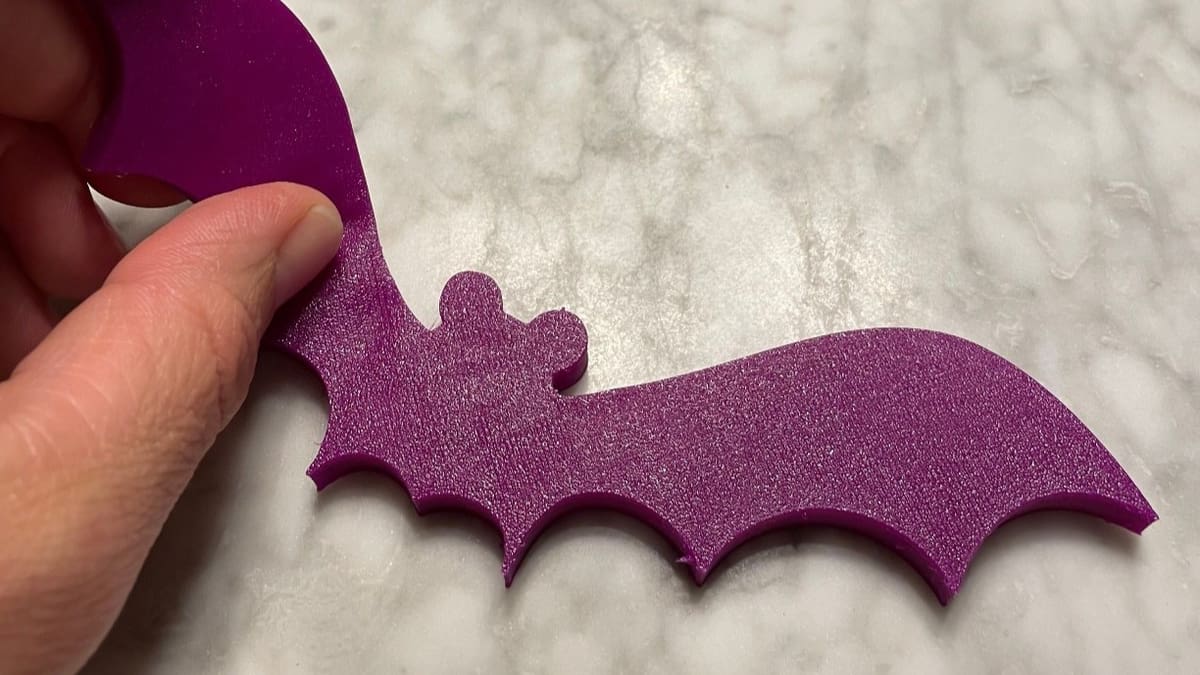 This cute little bat was printed with Hatchbox TPU