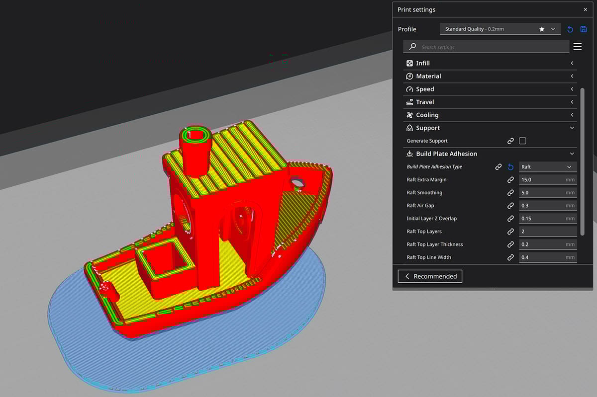 Increasing the Raft Extra Margin will expand the (blue) base area