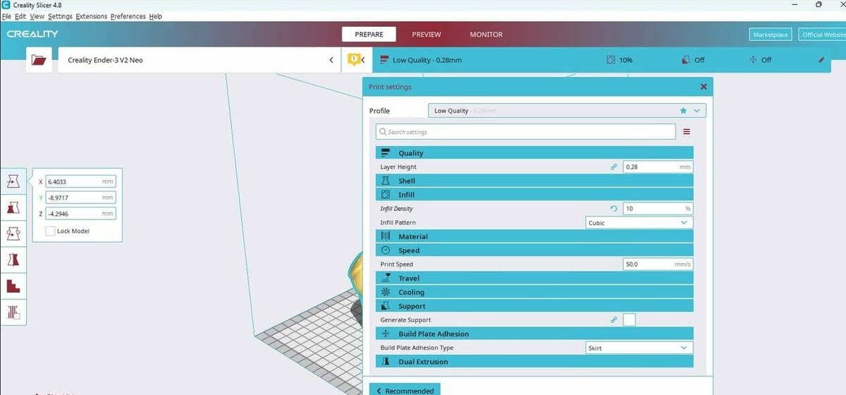 Get set. Both slicers offer detailed setting manipulation