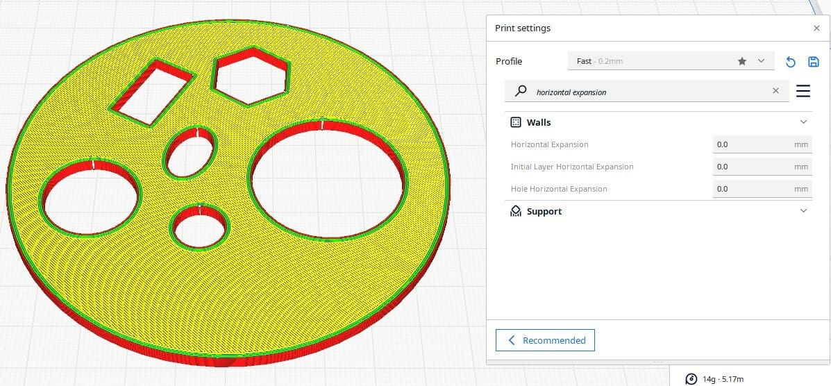 Taking a look at the horizontal expansion settings in Cura