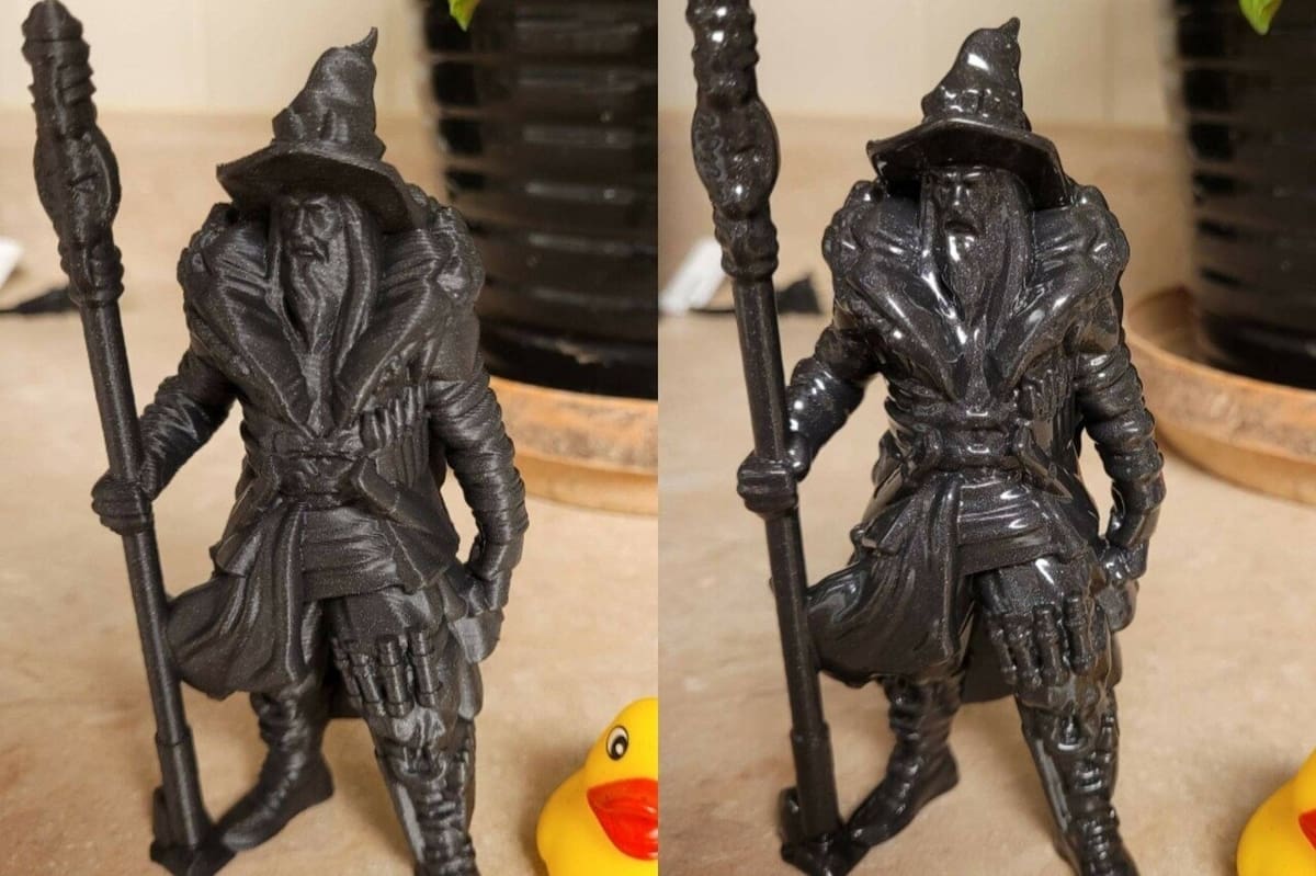 ASA looks injection molded following an acetone smooth