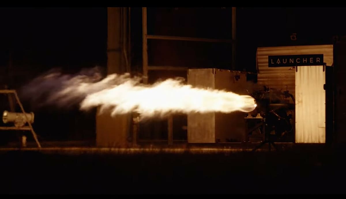 US-based Launcher's 3D printed E2 engine at a static firing in May 2022