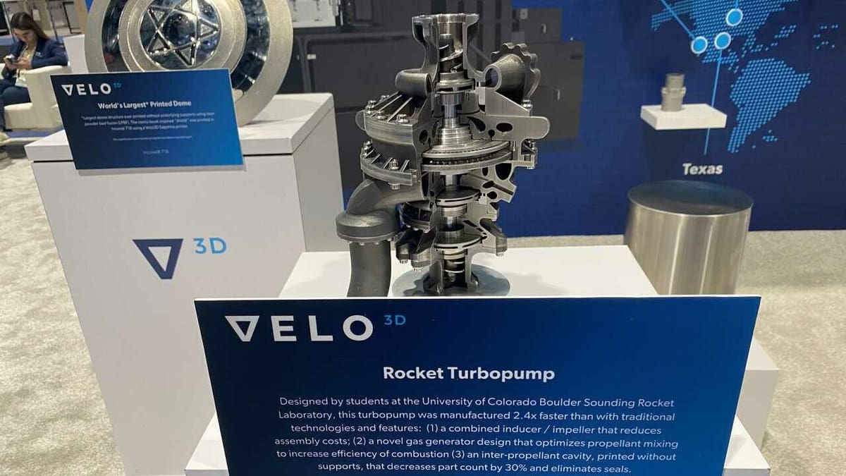 Velo Systems' demo of a 3D printed turbopump at Rapid + TCT 2023