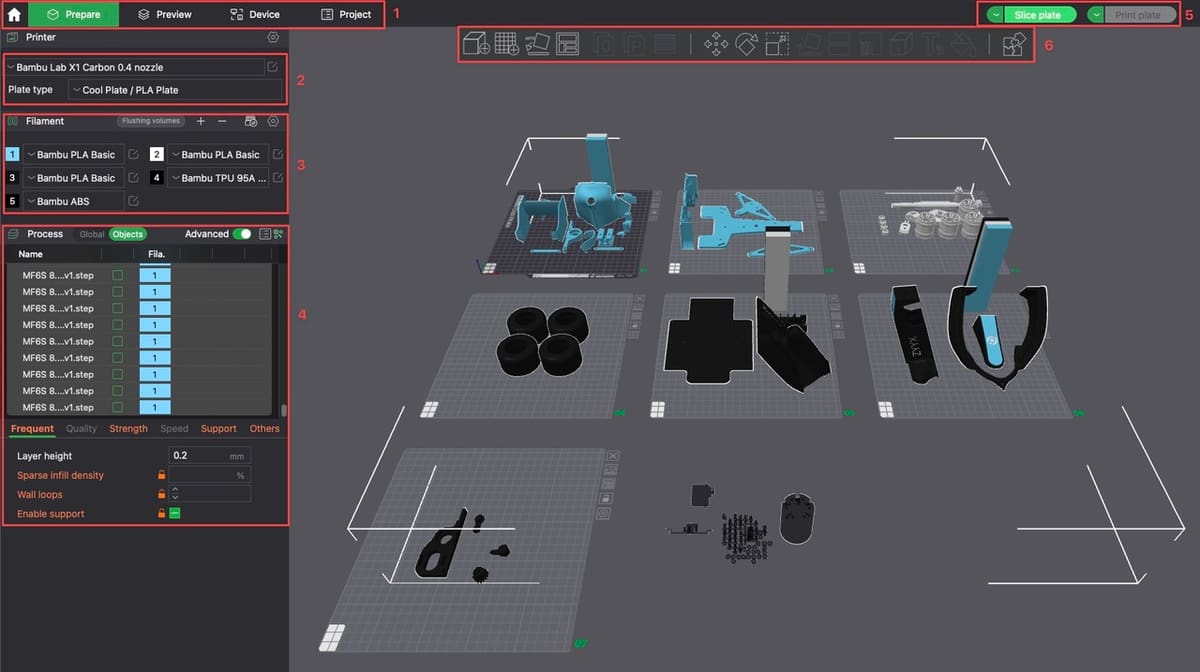 A look at Bambu Studio's UI