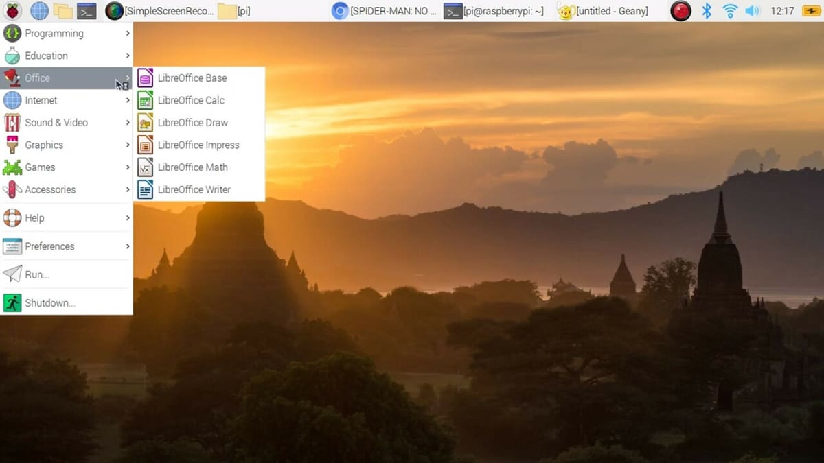 Different programs – software – available on Raspberry Pi Desktop