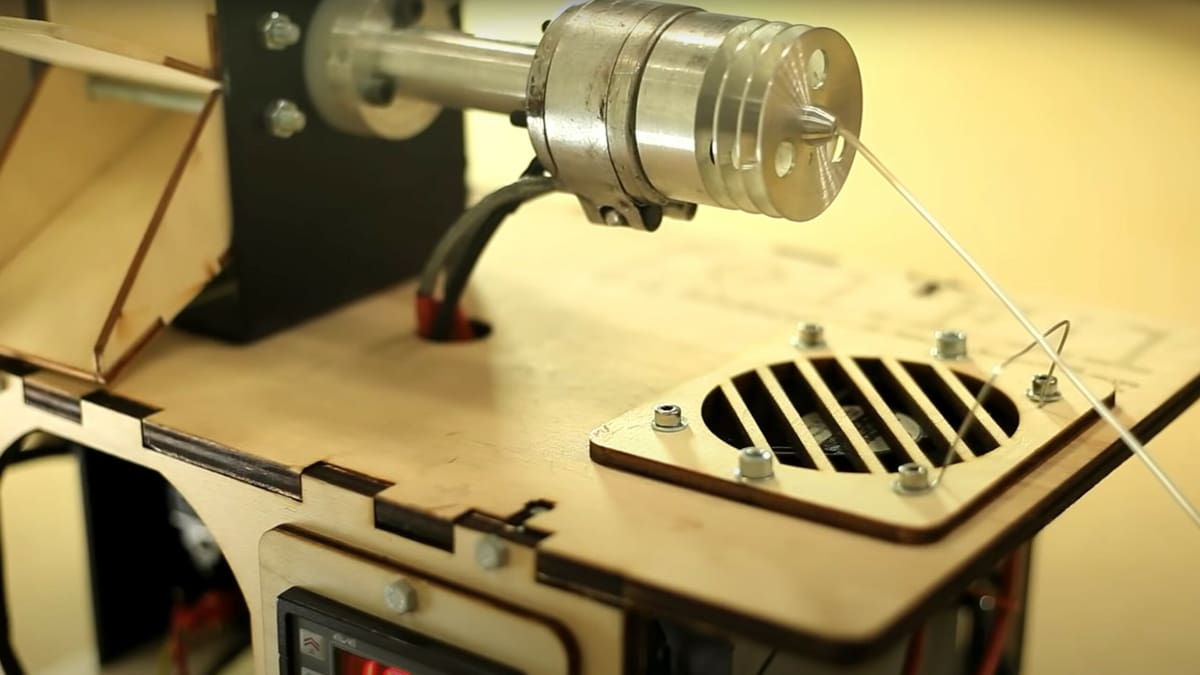 The first iteration of Felfil DIY filament extruder