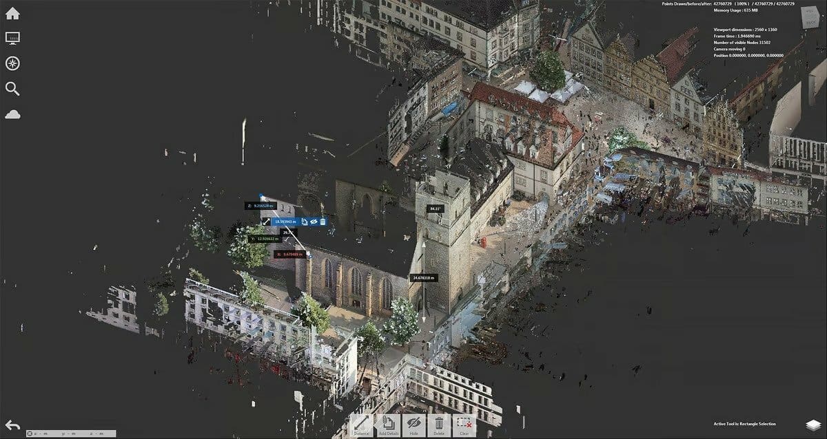 An aerial view of a street