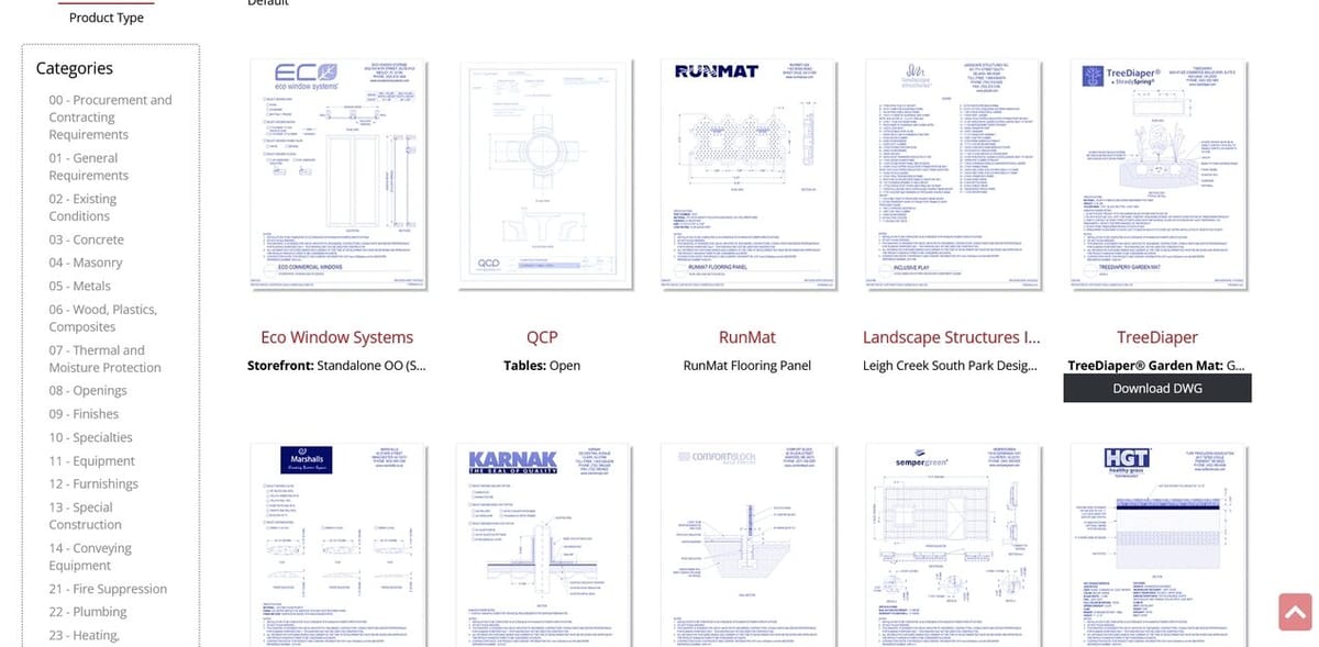Lots of building product information