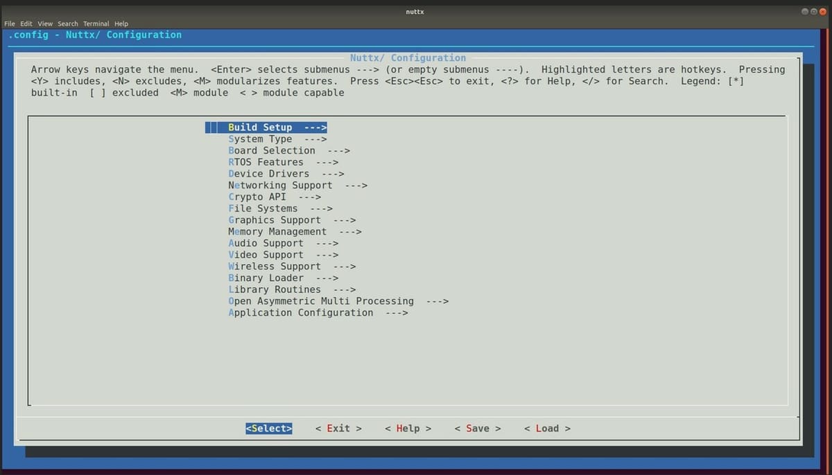 Although not particularly beautiful, NuttX is a popular choice for OS