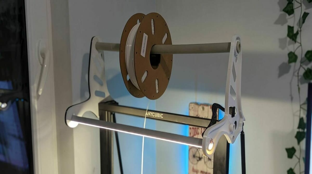 Space saving top mount spool holder