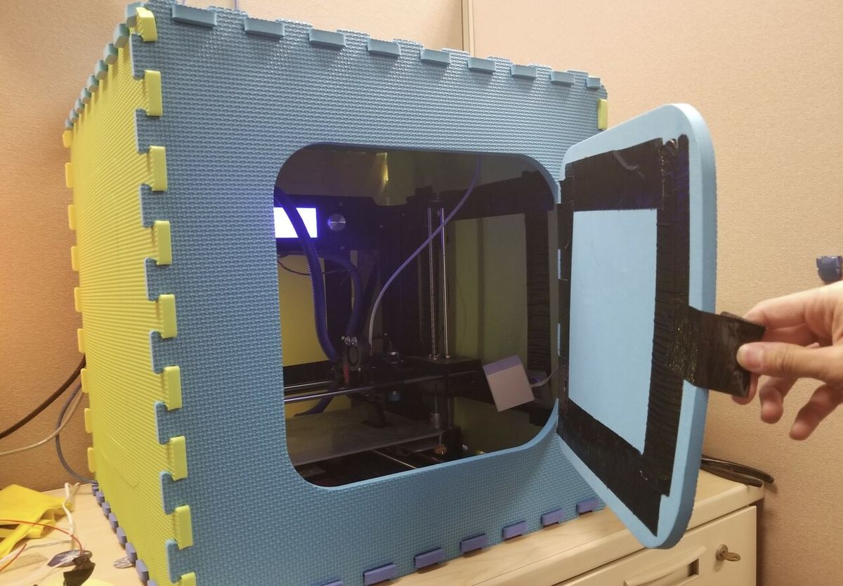 No especial tools are needed to cut an access door into one of the foam panels