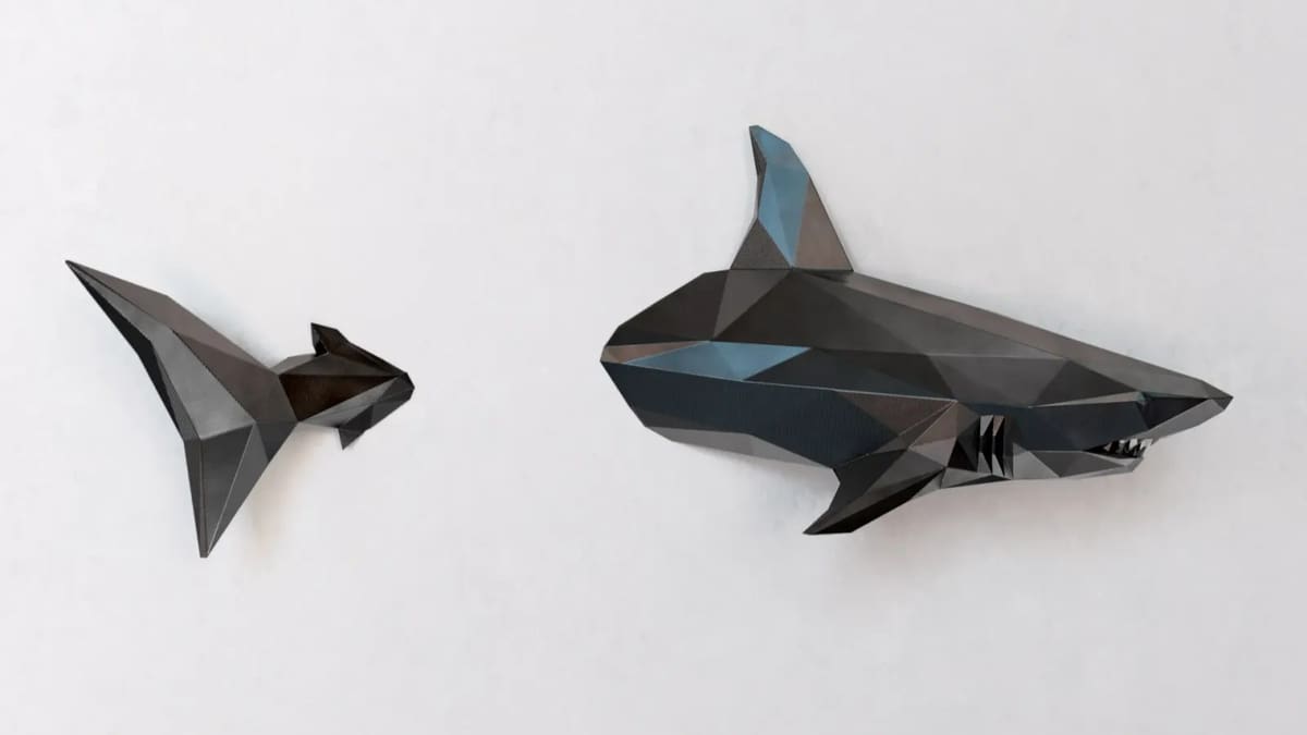 Image of: 7. Low-Poly Wall Shark
