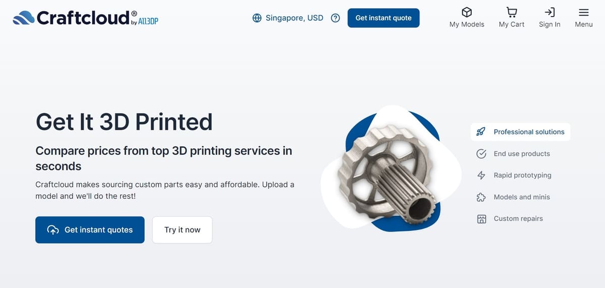 Craftcloud isn't a service per se, but rather a great comparison marketplace