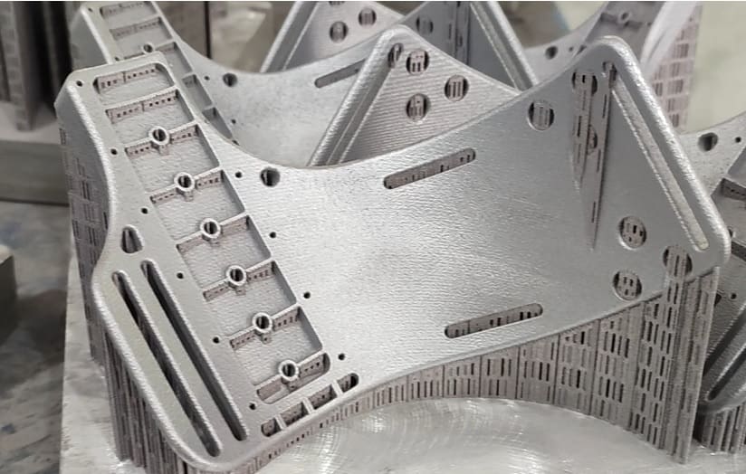 A raw SLM part still on the build plate!