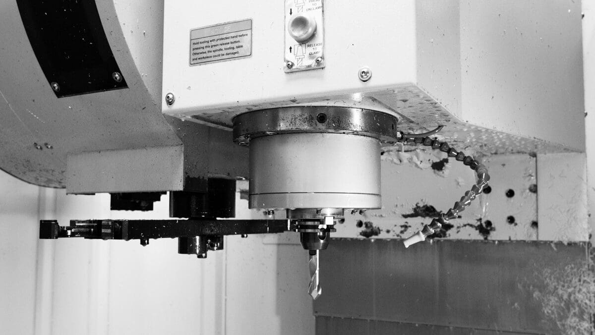 An industrial CNC machine spindle