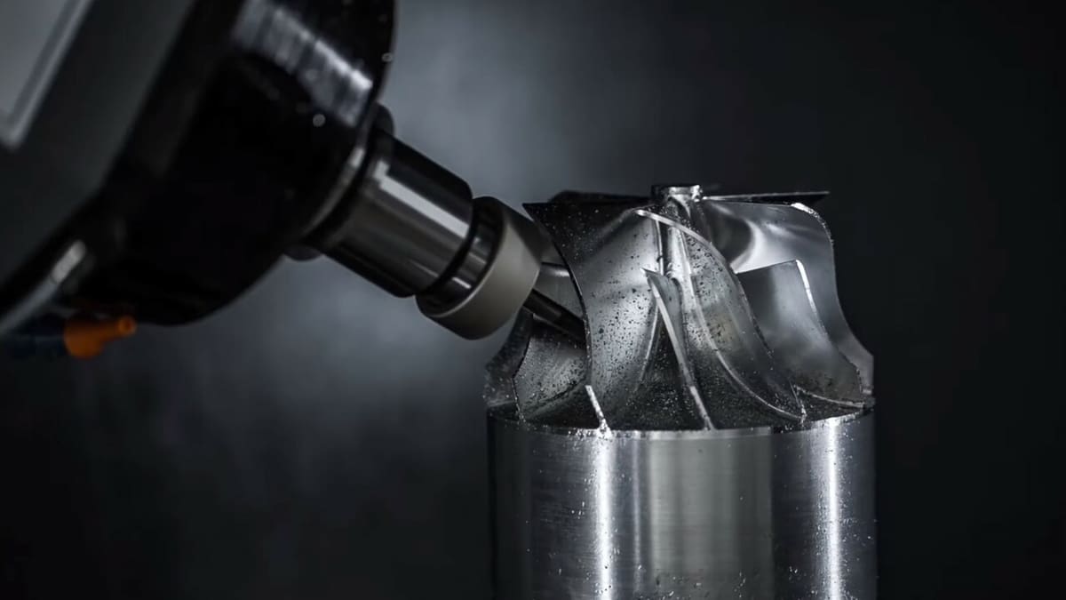 A part being machined
