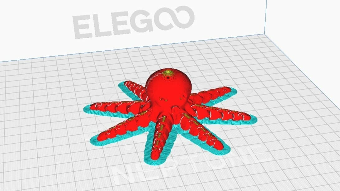 This cute octopus gets a brim to hold tight to the build plate