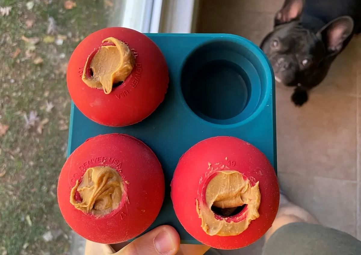 Keep your treats from rolling out when you open the door with this tray