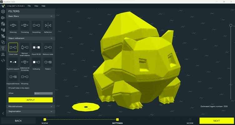 3D model converted from G-code file in Voxelizer