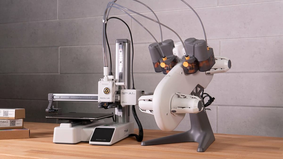 Image of Best Budget Multicolor 3D Printer: Budget Multicolor: Bambu Lab A1 Mini + AMS Lite