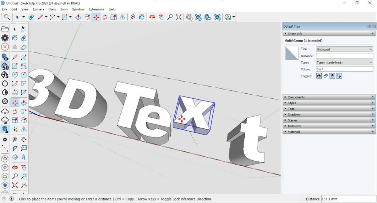 With the Move tool, you can manually move letters