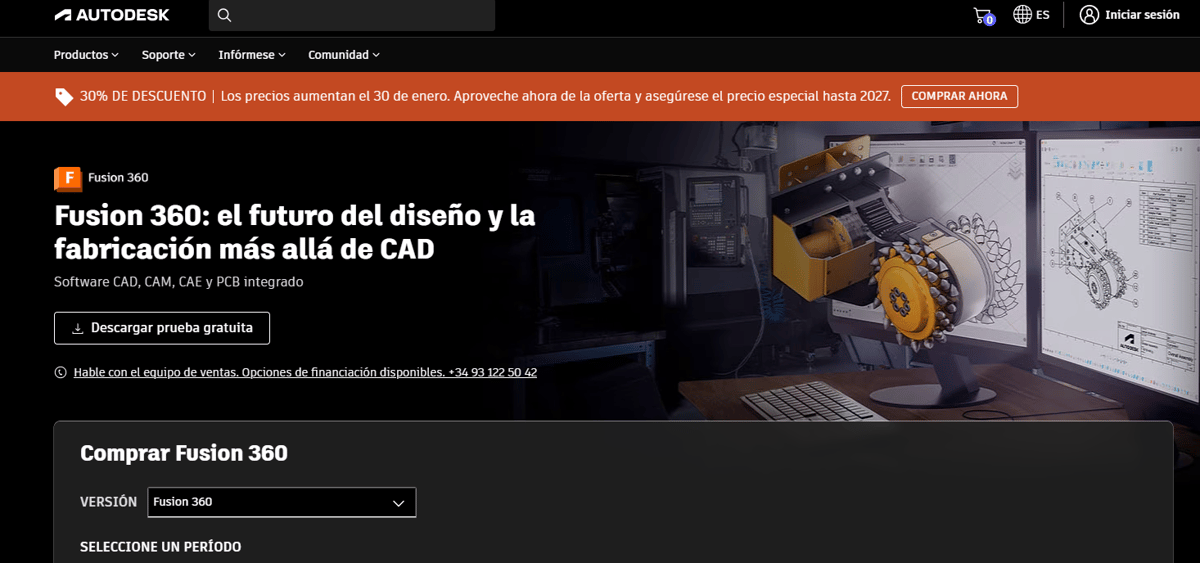 Imagen de Descargar Fusion 360 gratis: Versión completa: Prueba gratuita