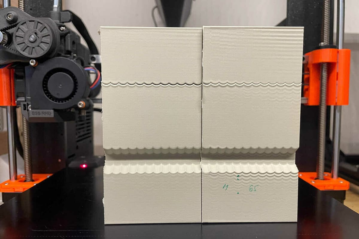 The ringing tower test must be printed in the proper orientation