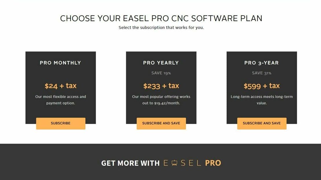Easel Pro runs a subscription style license