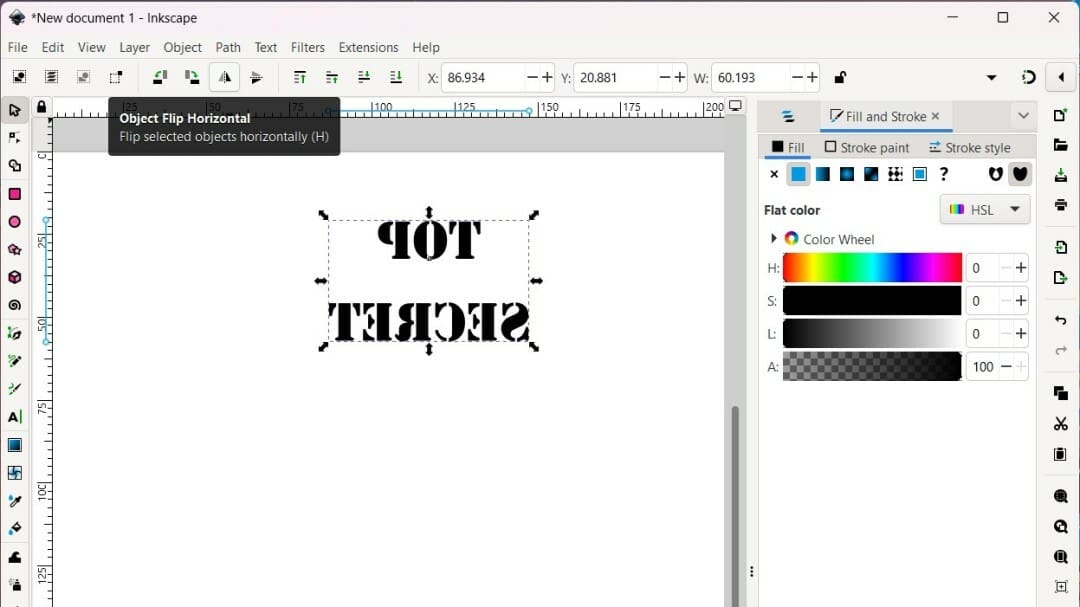 Inverting the text for the stamp