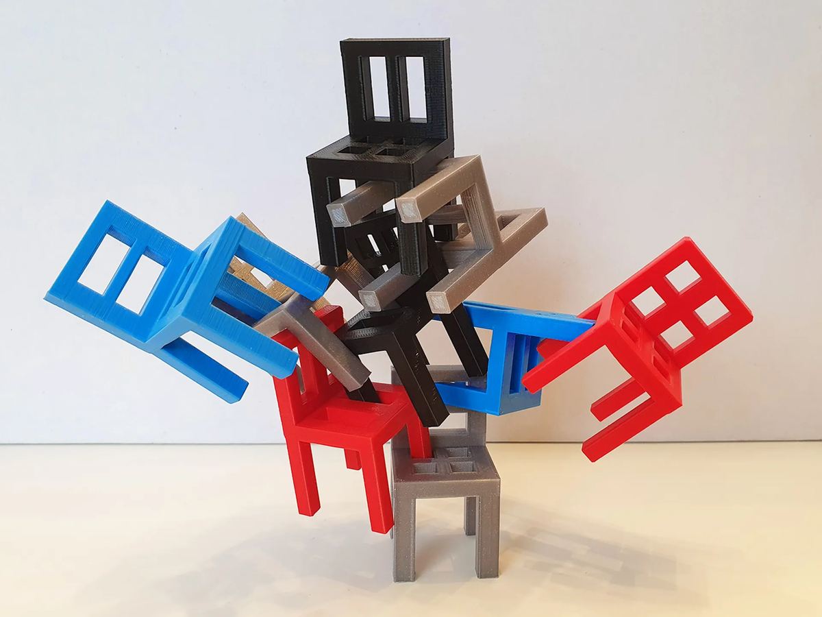 Image of Daily Advent Toy 3D Prints: Chair Stacking Game