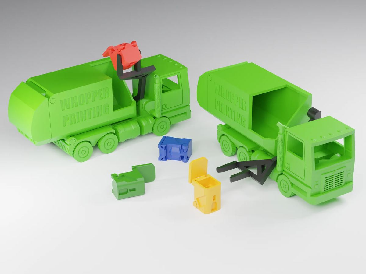 Image of Daily Advent Toy 3D Prints: Functional Garbage Truck