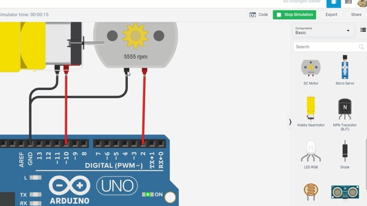Learn Circuits with Tinkercad teaches about various components with Arduino
