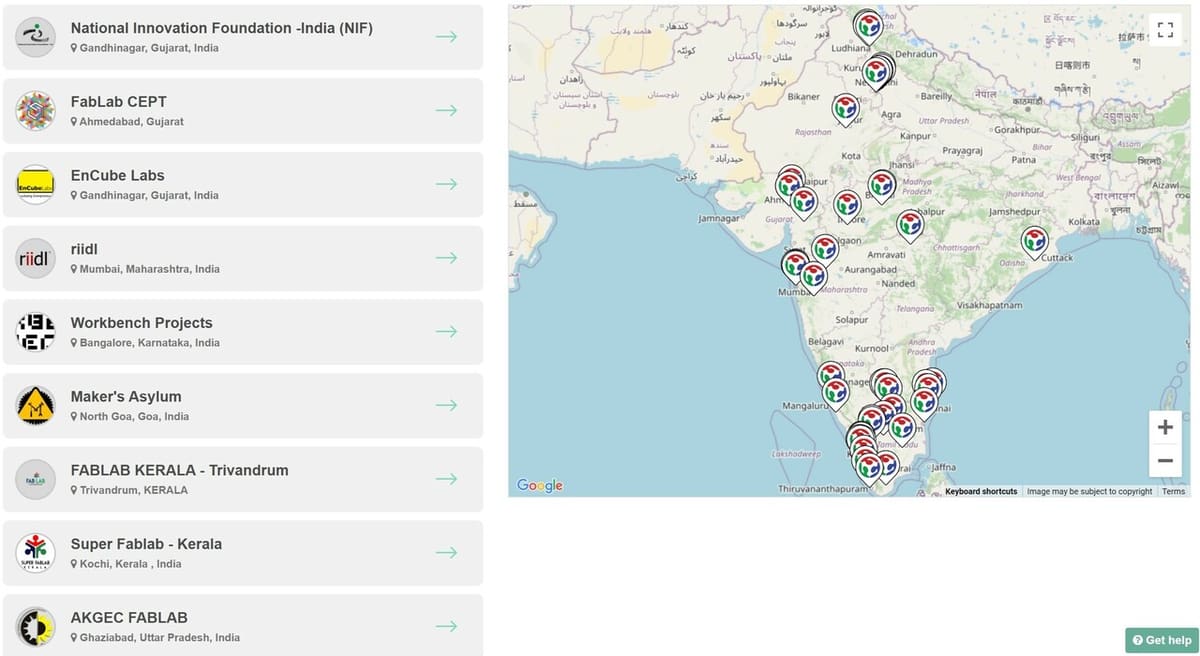 Easily find a fab lab near you