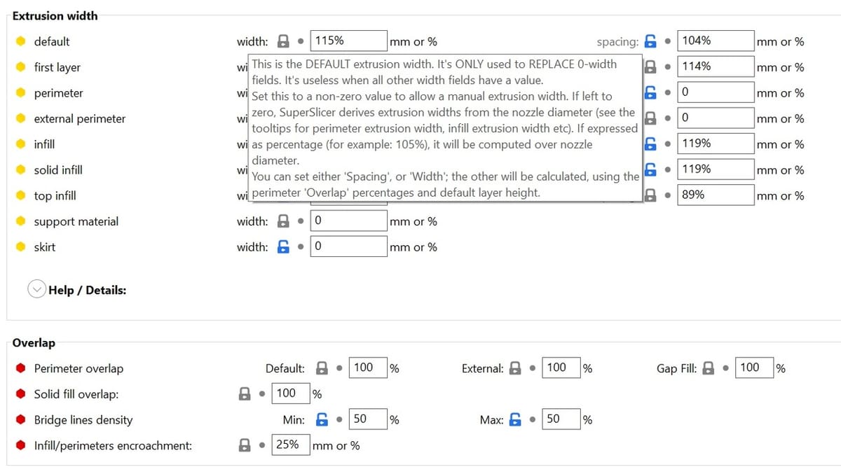 Most settings come with a detailed explanation