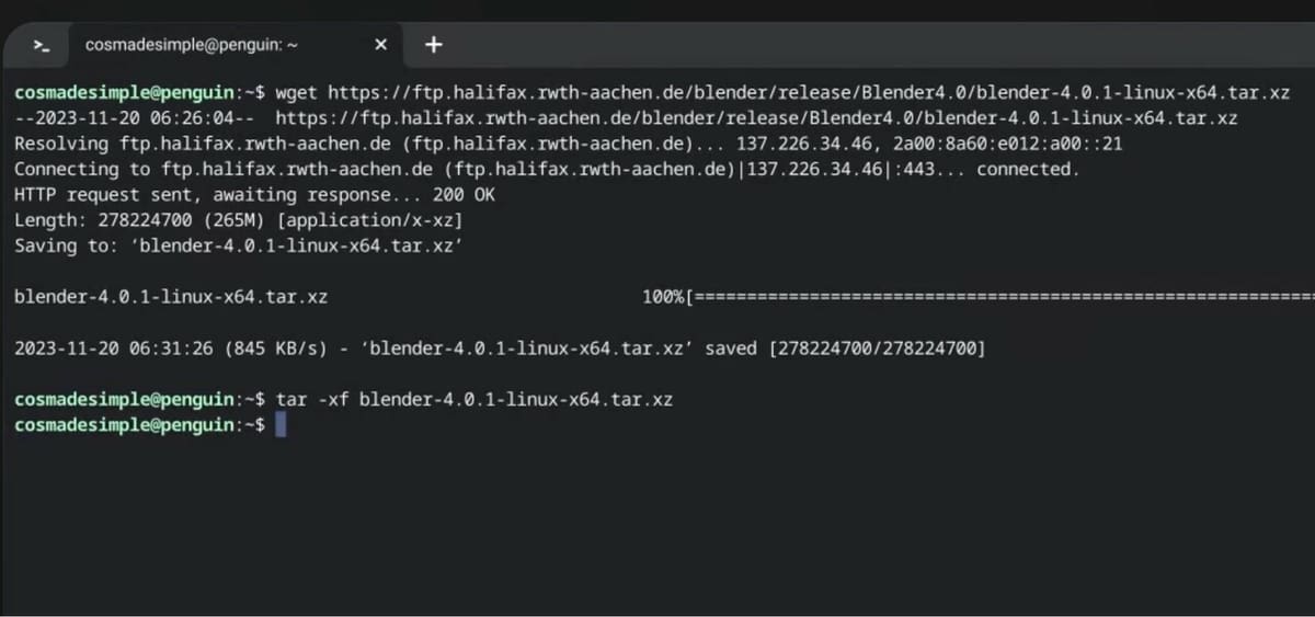 Enter the commands to your Linux terminal and wait for the packages to install