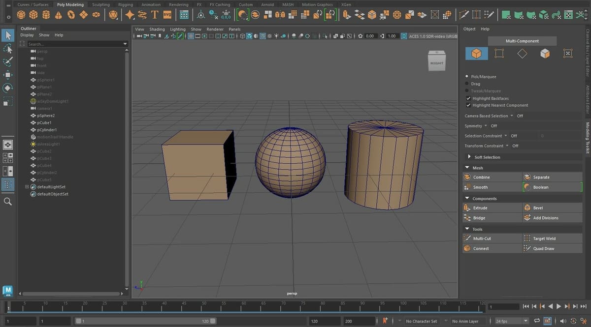 Model shapes with the Poly Modeling tools