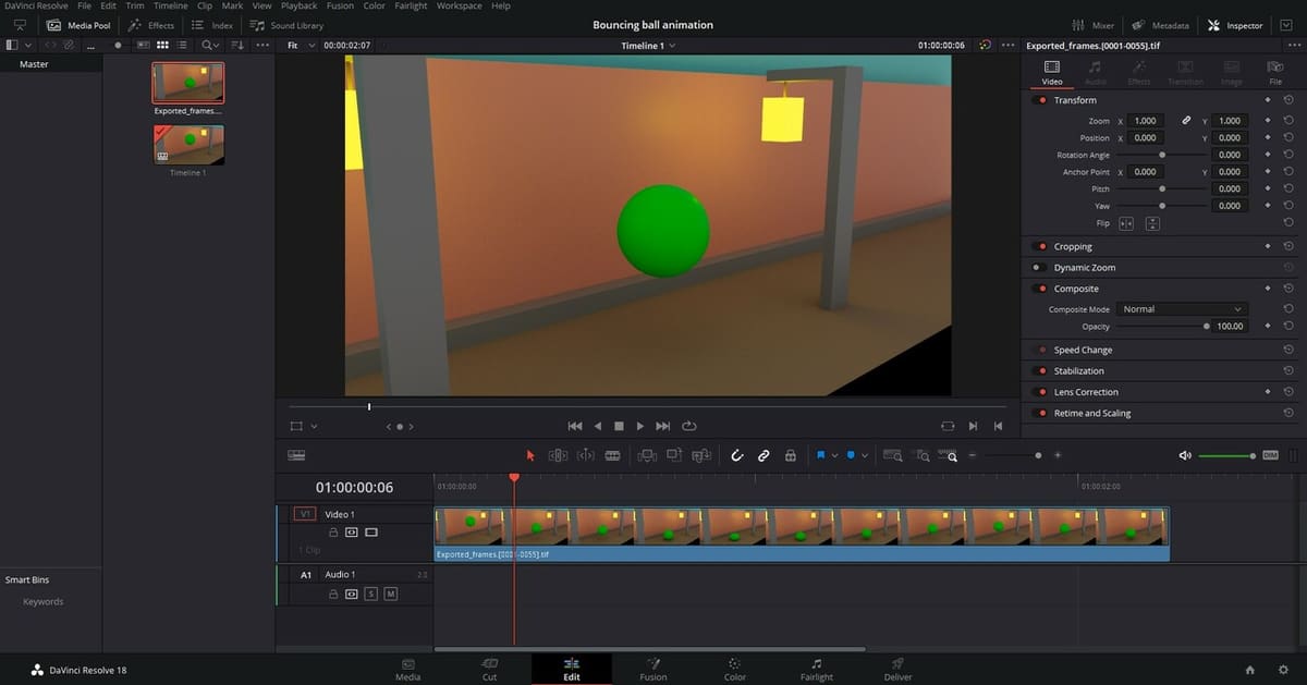 Davinci Resolve can be used to create a playable movie file