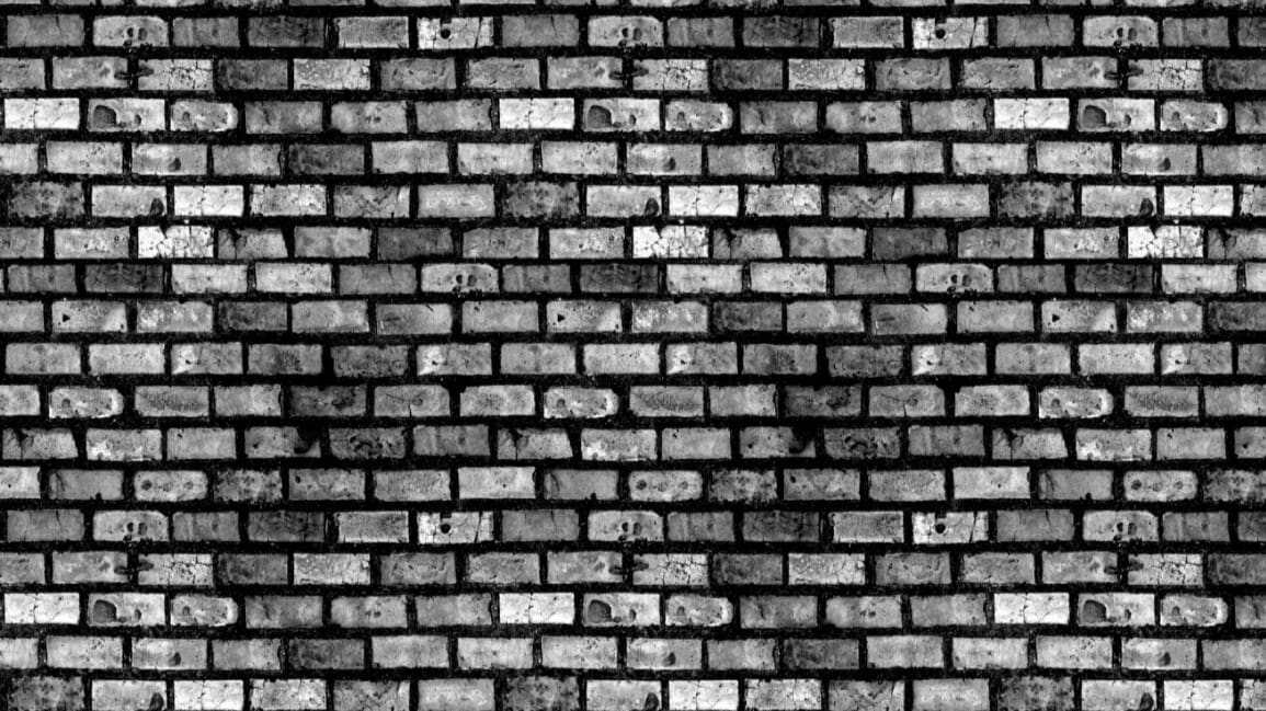 A bump displacement map of a brick wall