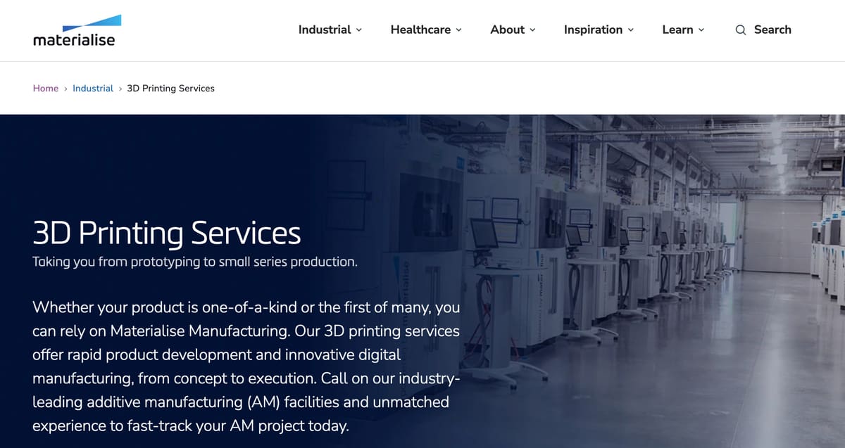 Image of Parts On Demand: Top Online 3D Printing Services: Materialise OnSite