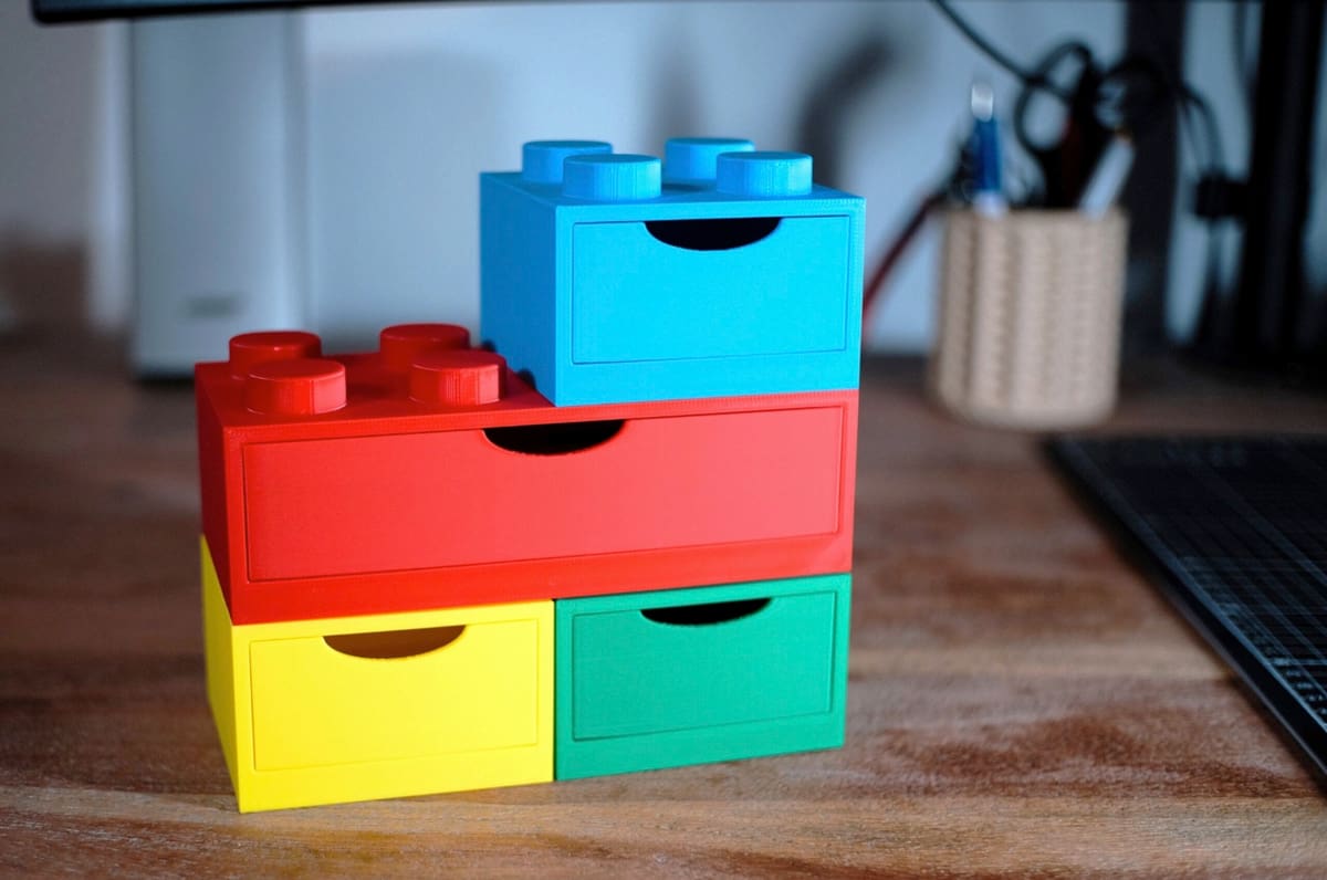 Foto de Projetos para impressora 3D: coisas para imprimir em 3D: Caixas empilháveis estilo tijolo