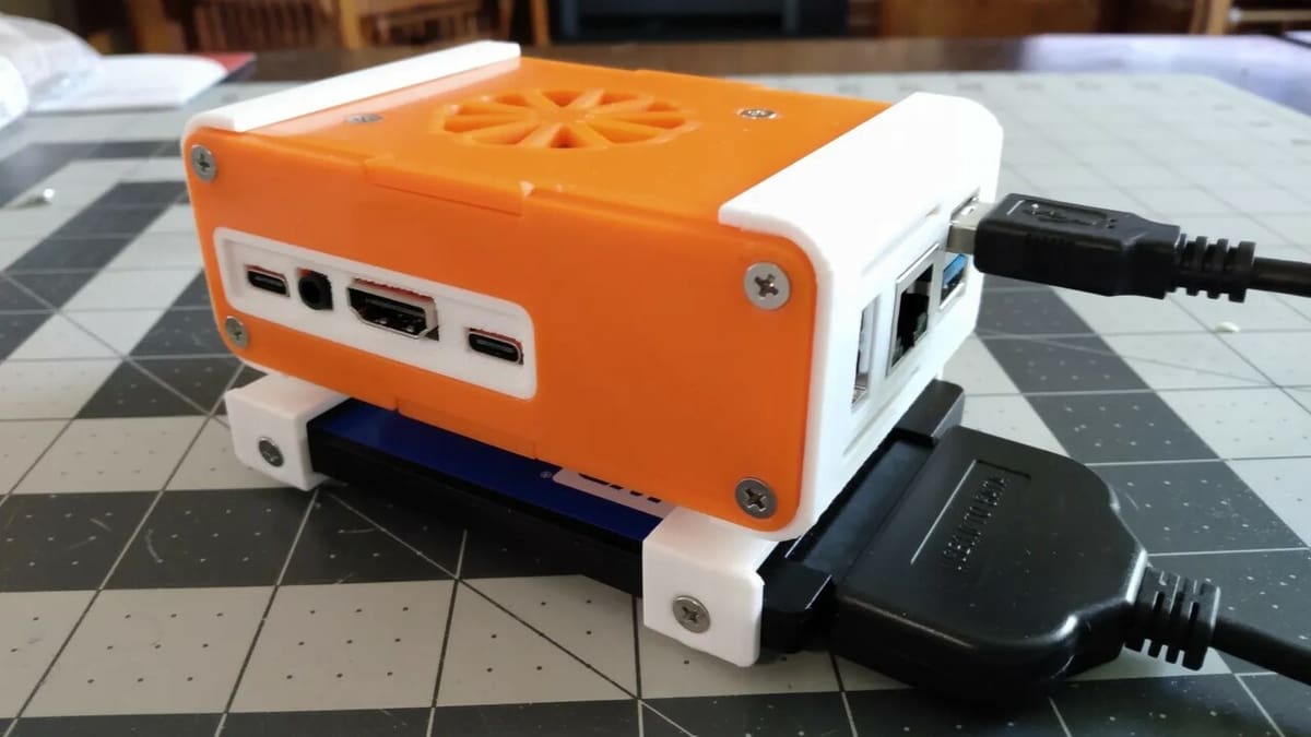 Orange Pi5 3D printed case with SSD storage attached below